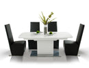 A&X Centro Modern White Crocodile Dining Table