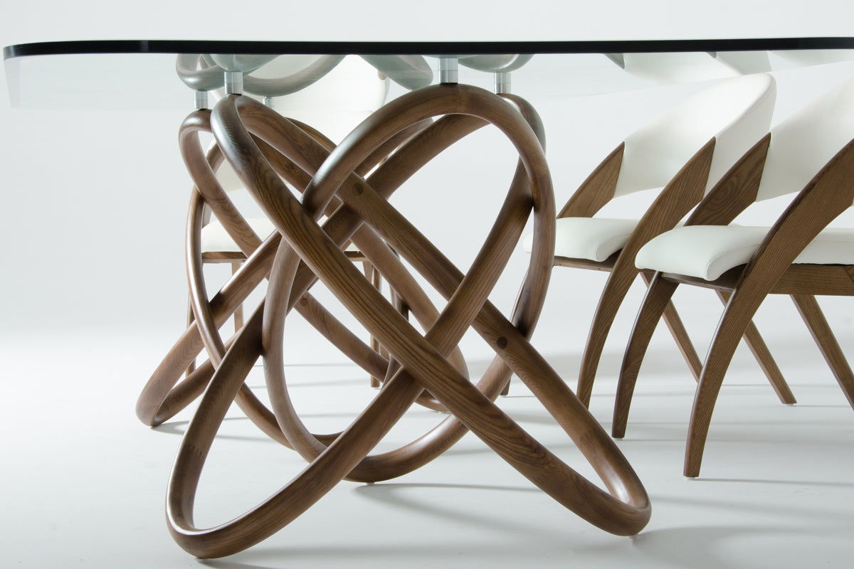 Modrest Mason Modern Glass & Walnut Dining Table