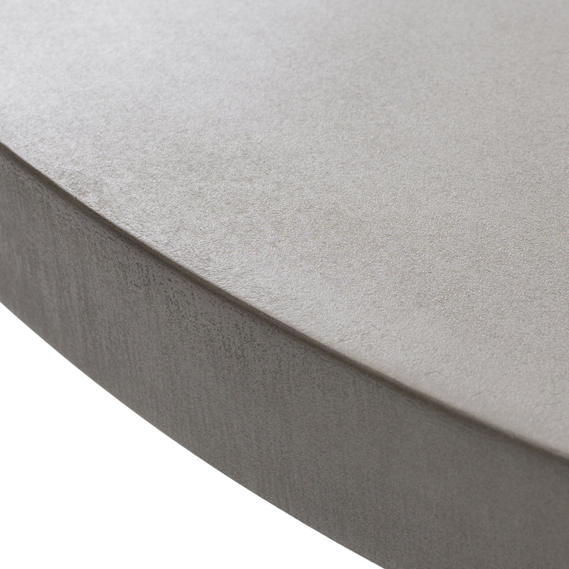 Modrest Duncan - Modern Faux Concrete + Walnut Round Dining Table