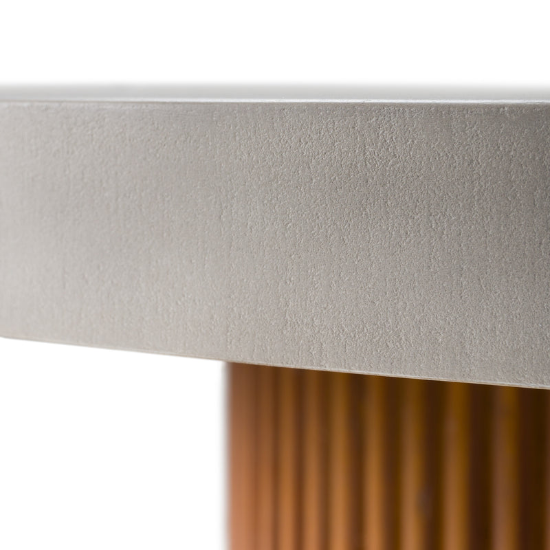 Modrest Duncan - Modern Faux Concrete + Walnut Round Dining Table
