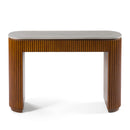 Modrest Duncan - Modern Faux Concrete + Walnut Console Table