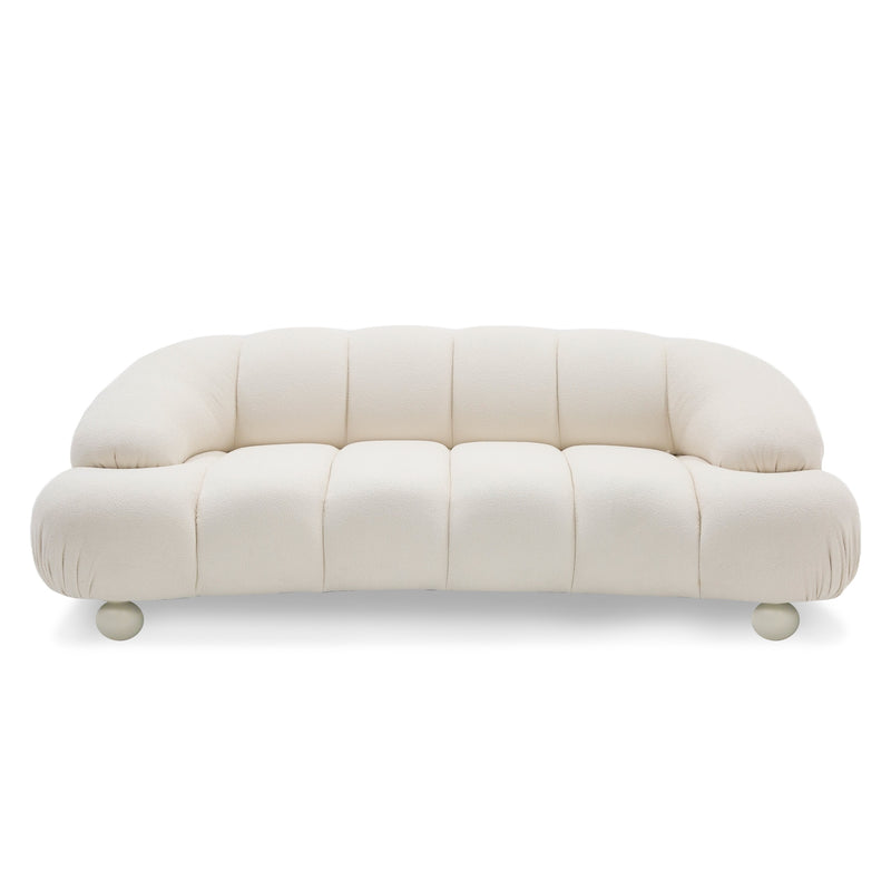 Divani Casa Duran - Contemporary White Fabric Loveseat Sofa