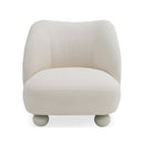 Divani Casa Duran - Contemporary White Fabric Accent Chair