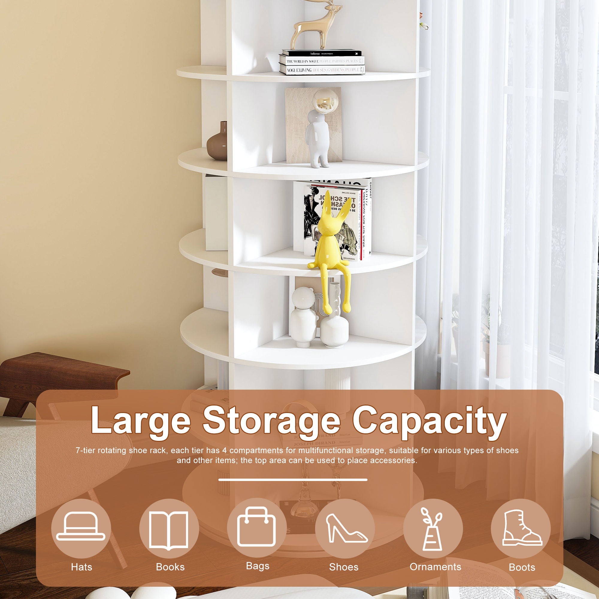 Rotating Shoe Rack Tower