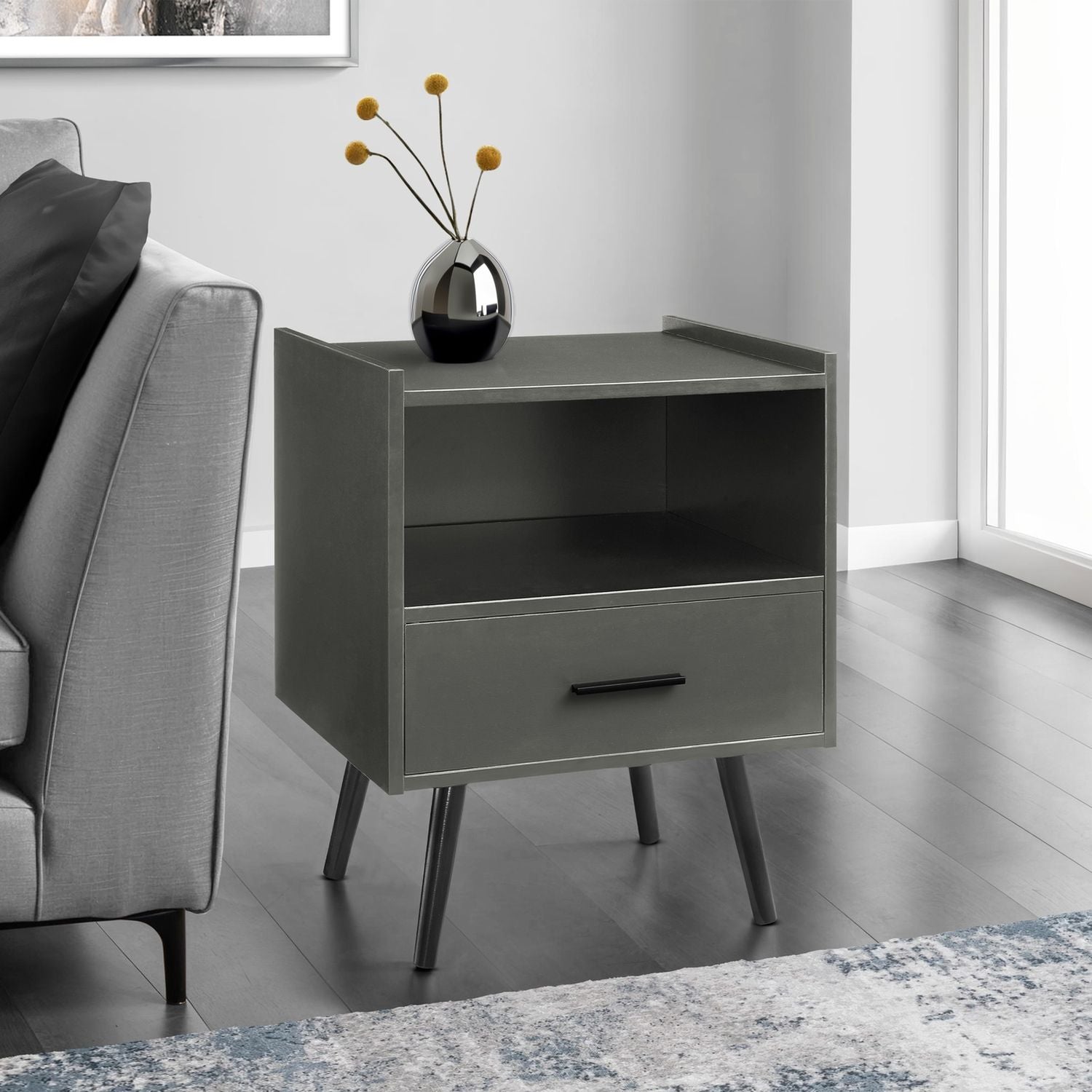 Modern Accent Table With Storage Drawer