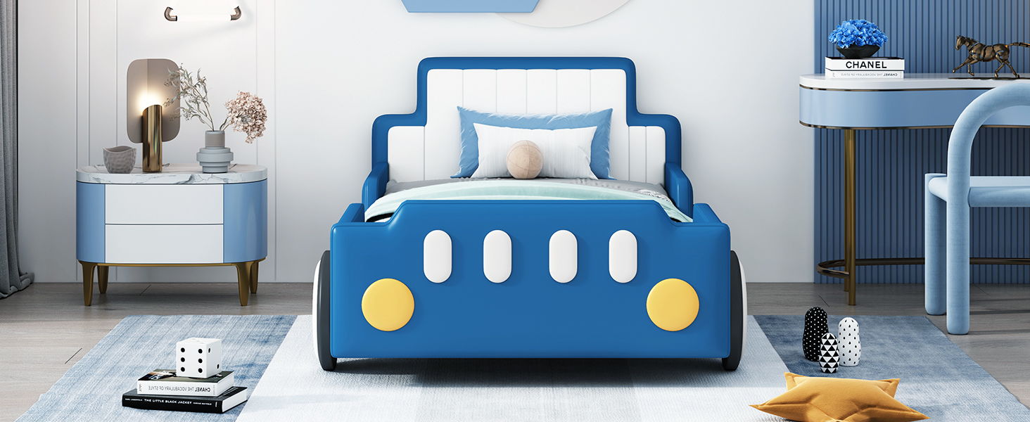 Race Car Shaped Platform Bed With Wheels