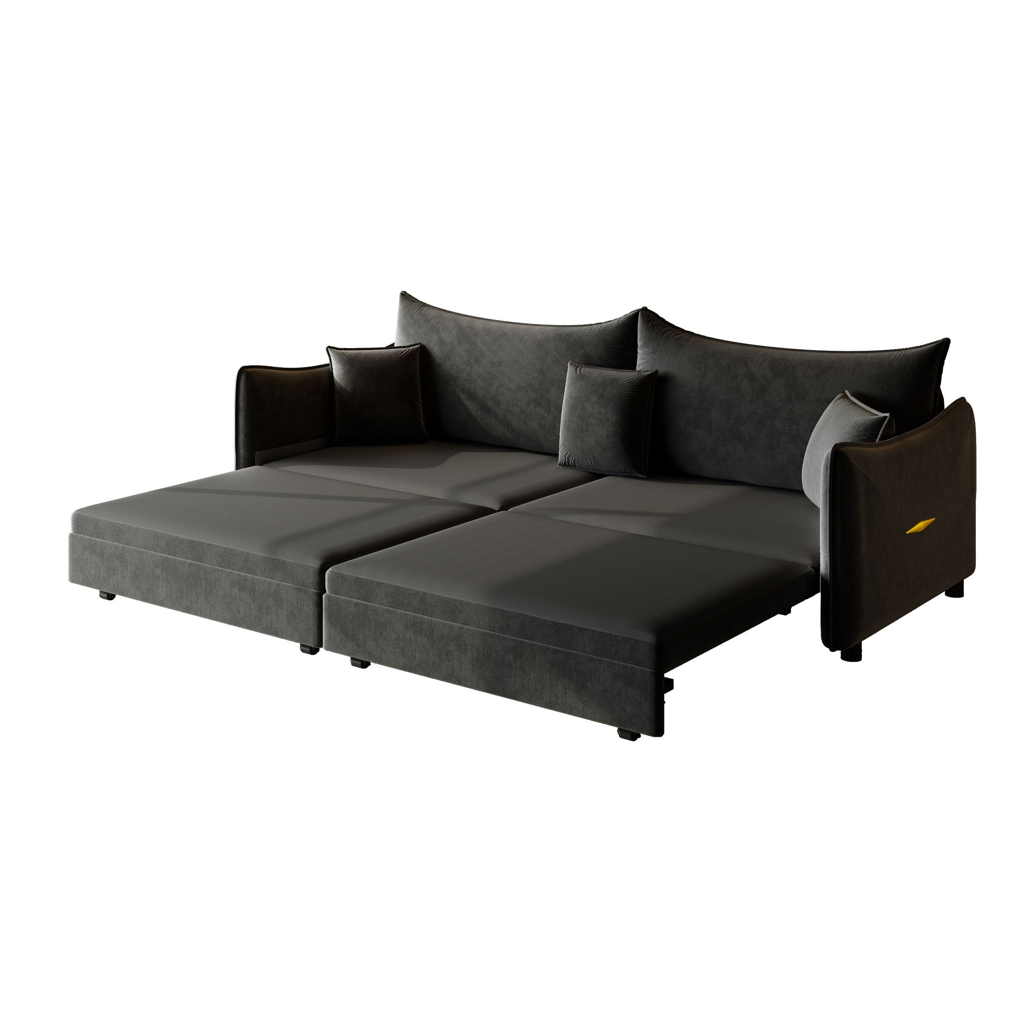 King Pull Out Sofa Bed, 3-In-1 Convertible Bed With 3 Pillows