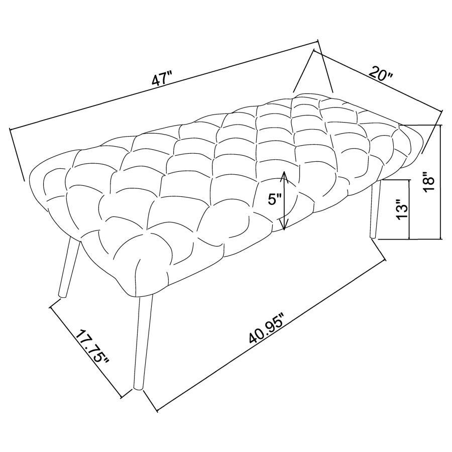 Ella - Upholstered Tufted Bench Metal Legs