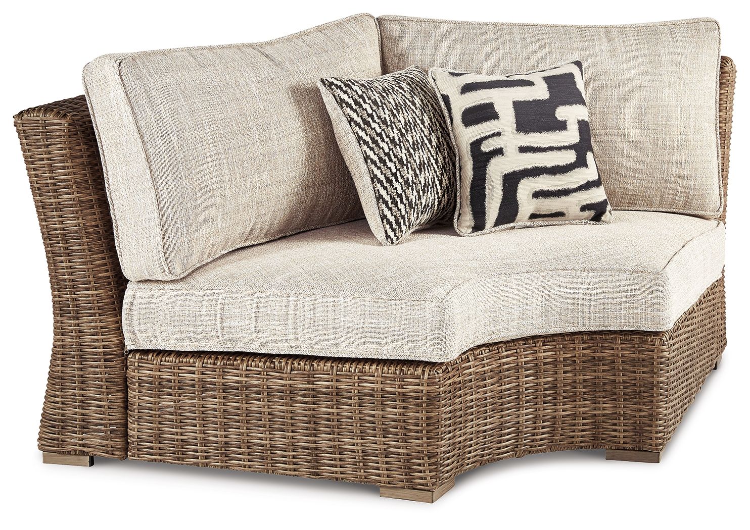 Beachcroft - Curved Corner Chair w/Cushion - Beige