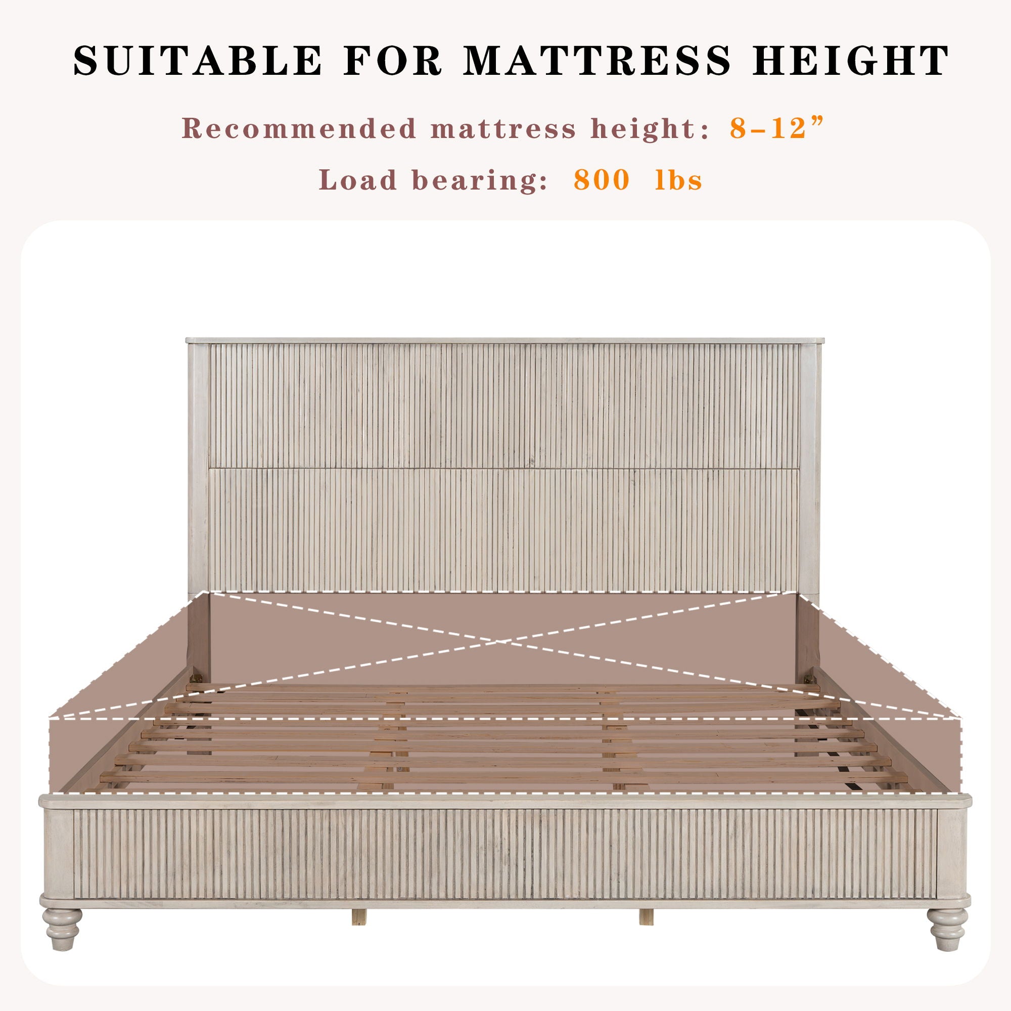 Platform Bed Frame & Tall Headboard