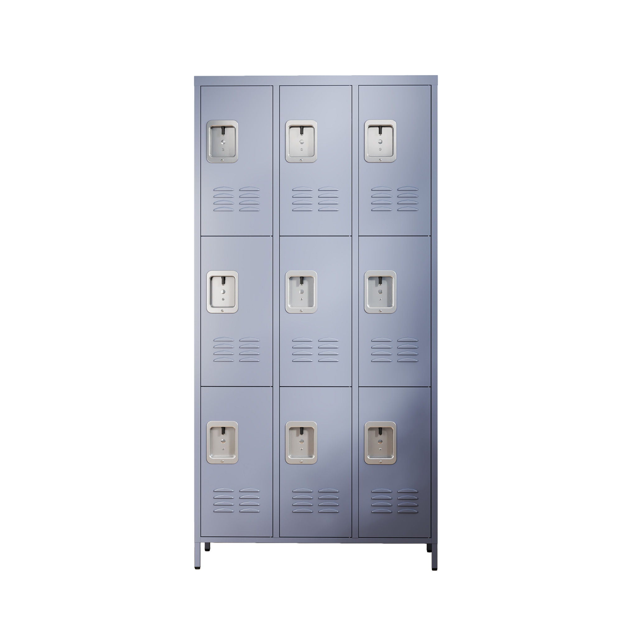 9 Door Lockers With Lock For Storage In Office, School, Gym, And Bedroom - Gray