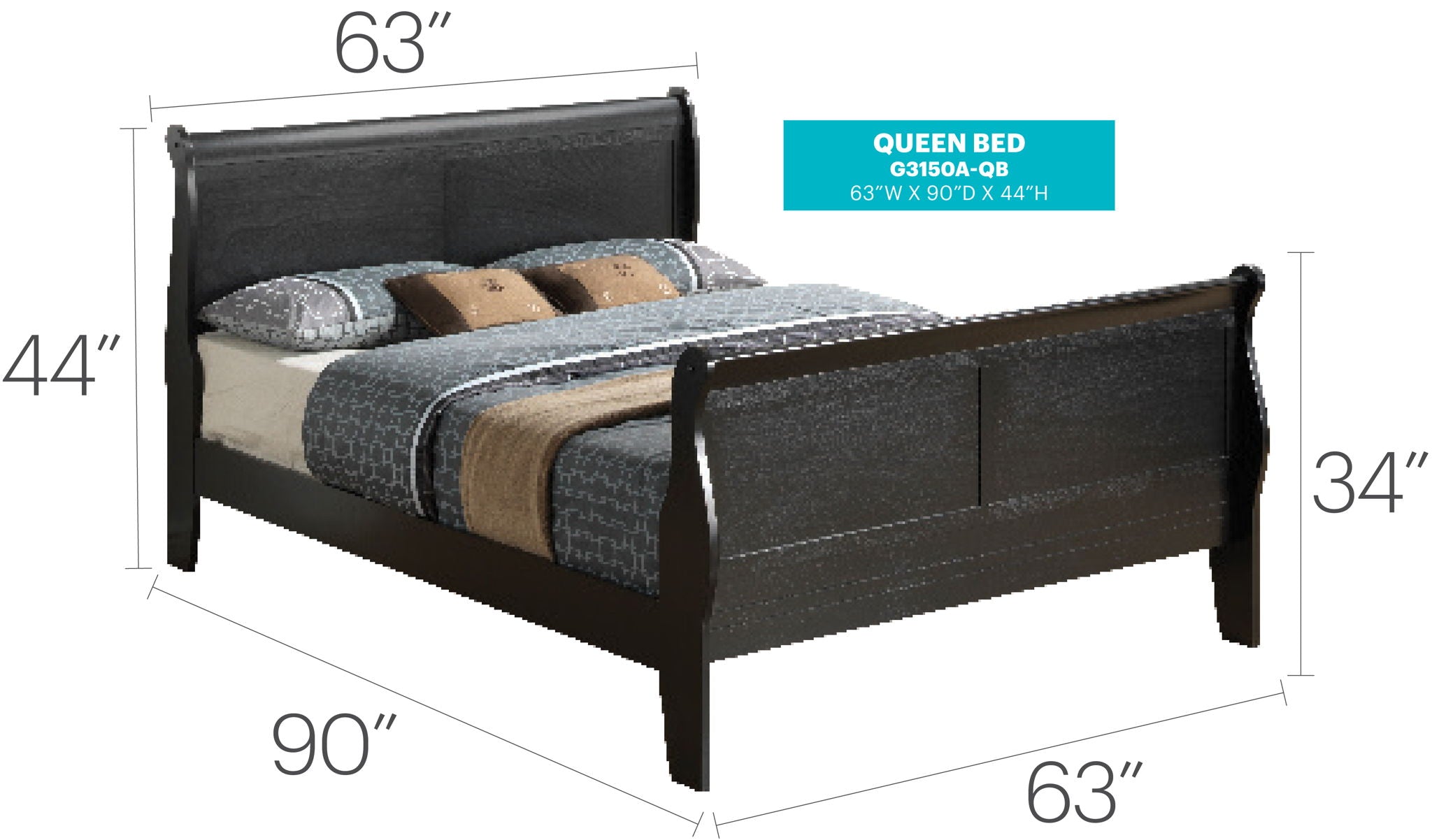 Panel Sleigh Bed