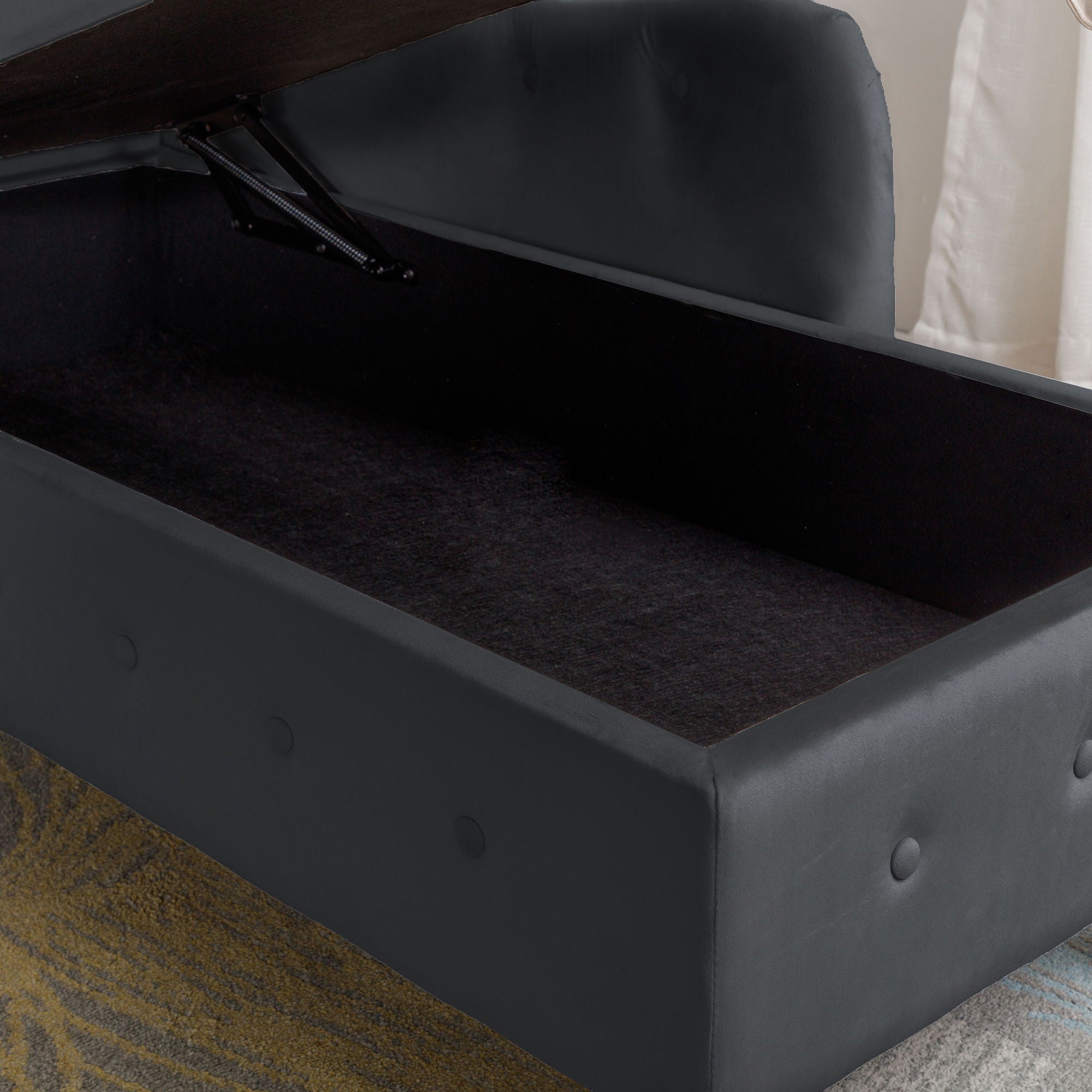 Chaise Lounge Indoor, Lounge Chair For Bedroom With Storage & Pillow, Modern Upholstered Rolled Arm Chase Lounge For Sleeping With Nailhead Trim For Living Room Bedroom Office