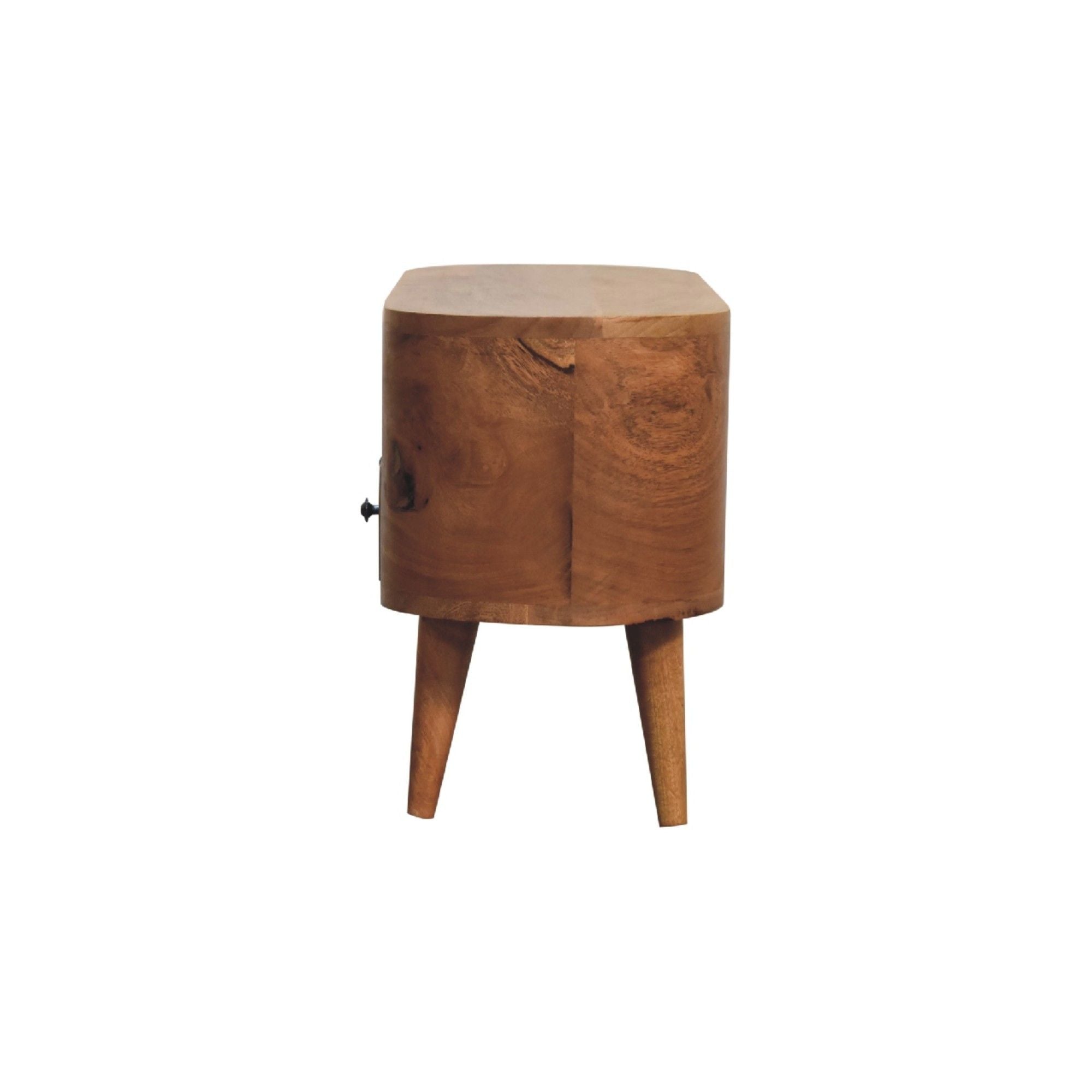 Modern Mini Rounded Entertainment Unit - Oak