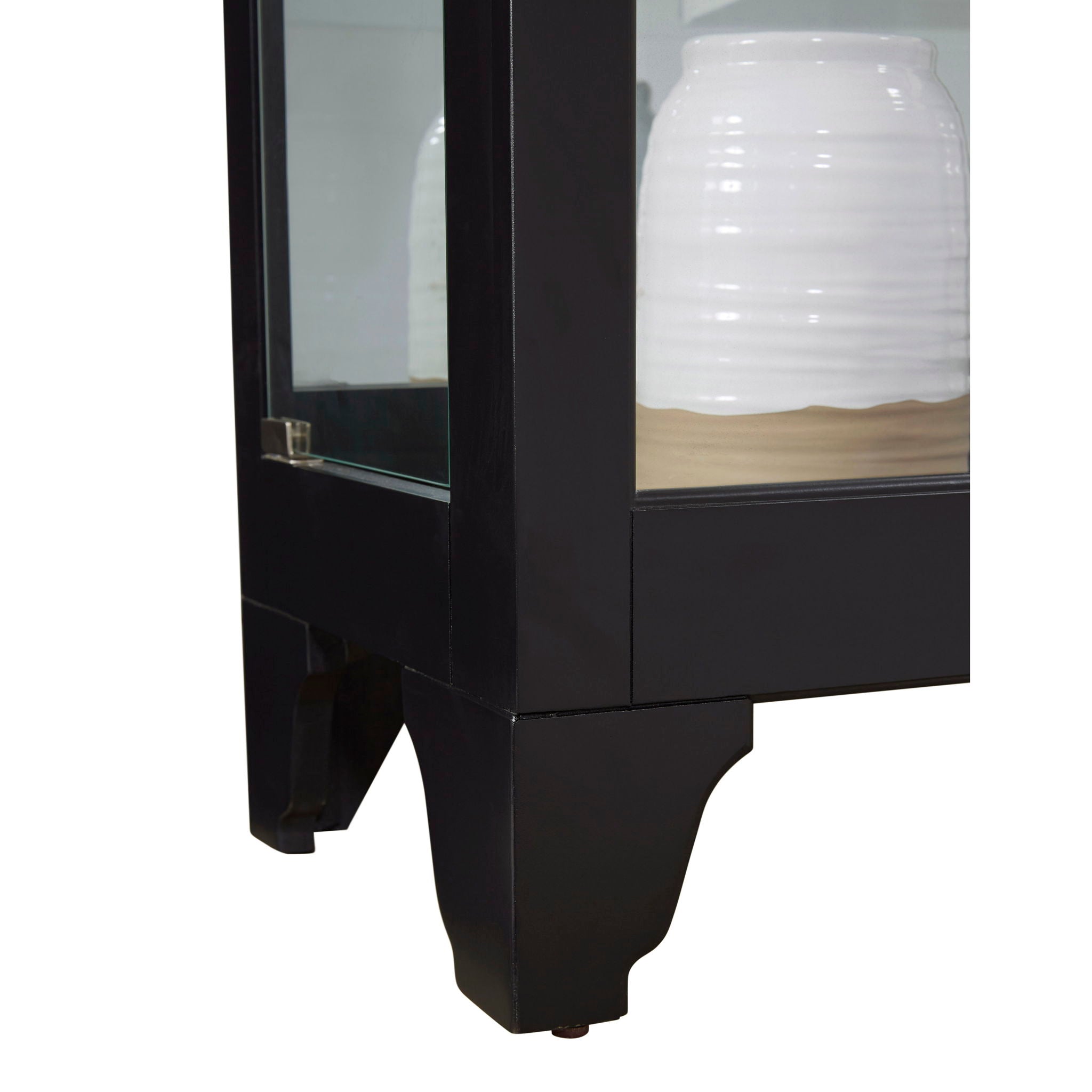 PFC Curios - Lighted Gallery Style 5 Shelf Curio Cabinet - Onyx Black
