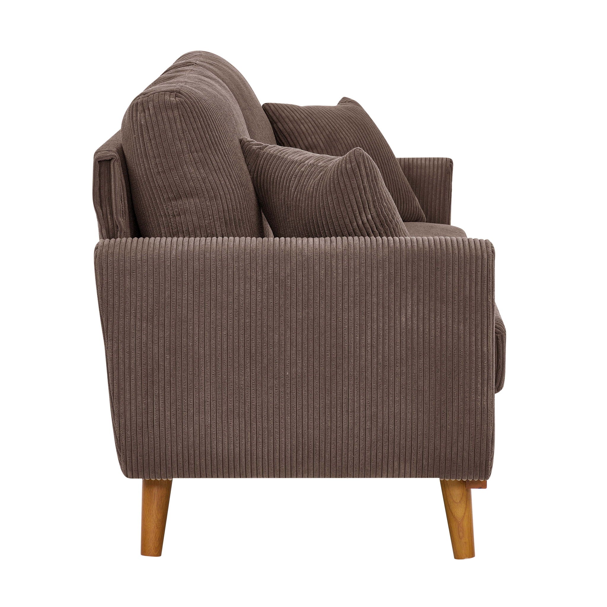 Upholstered Loveseat With Arms And Pillows