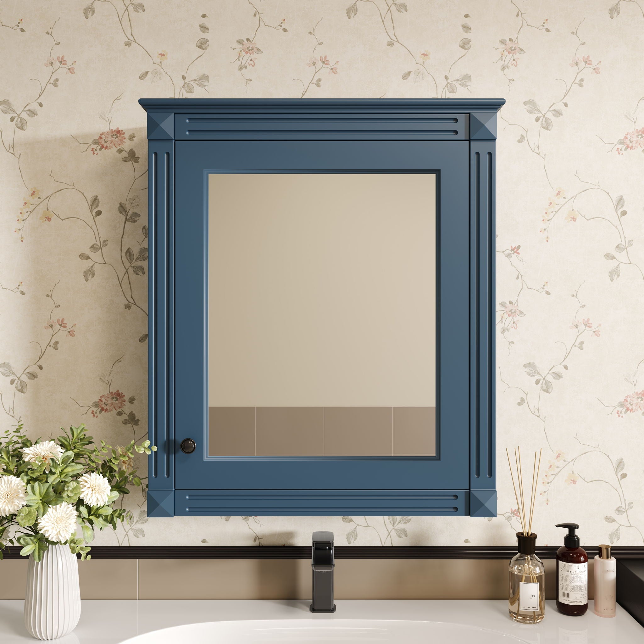 Wall Mounted Bathroom Storage Cabinet With Mirror, Medicine Cabinet With Height Adjustable Shelf