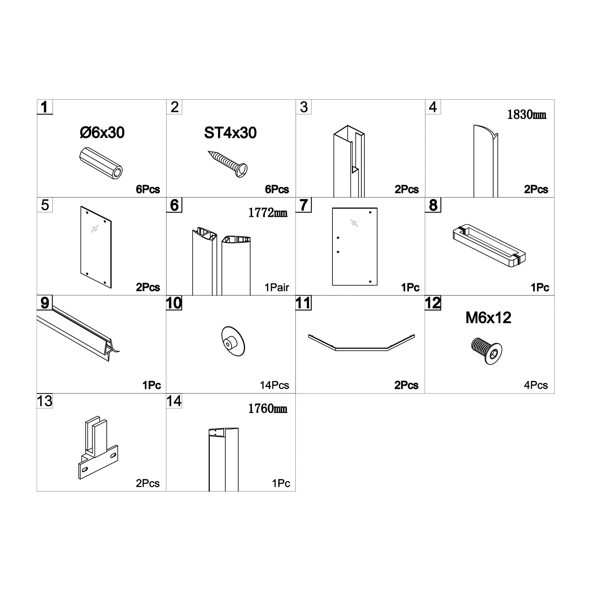 Diamond Shaped Corner Shower Door, Inward Sliding, Stainless Steel Frame