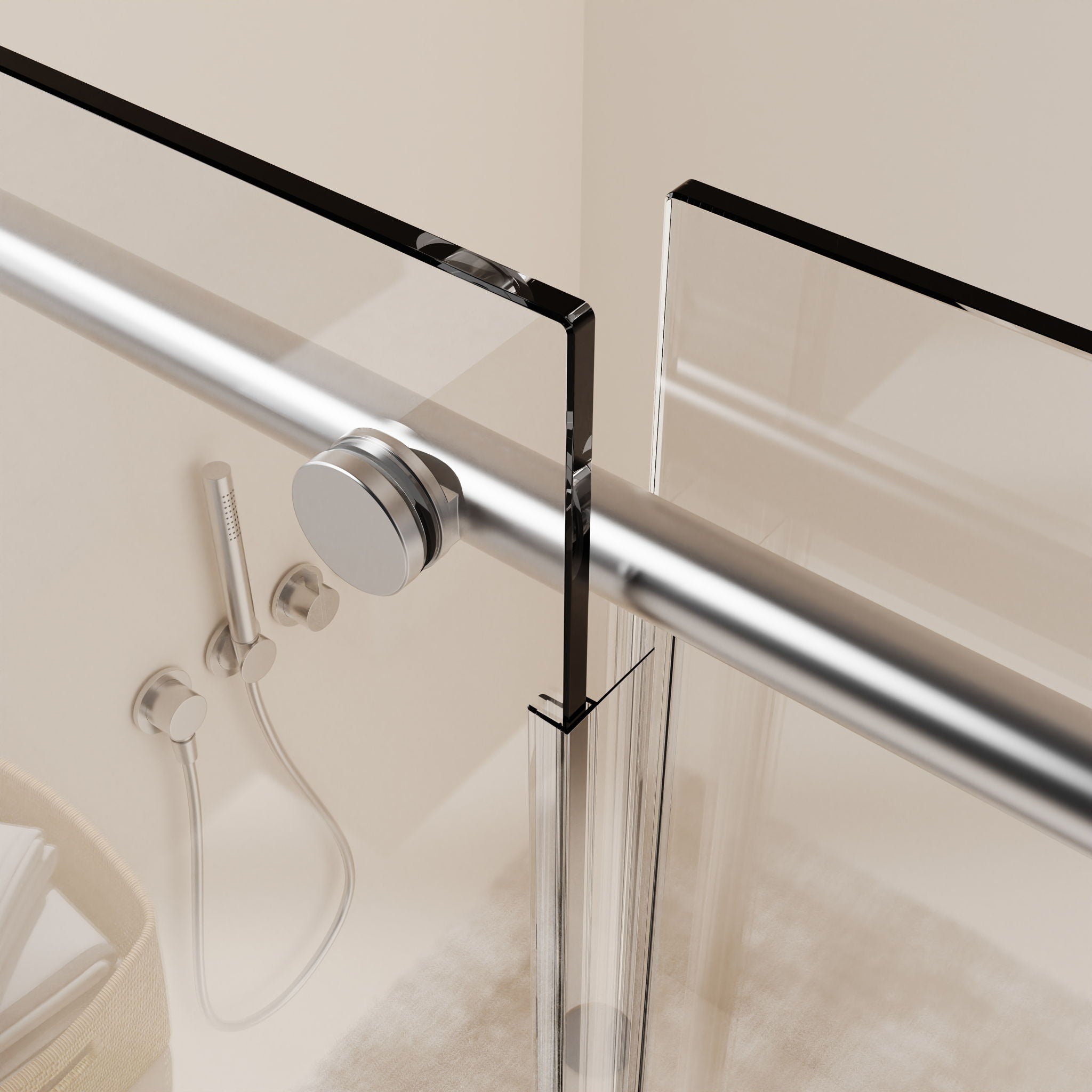Frameless Single Sliding Soft Close Shower Doors, 5/16" Sgcc Tempered Glass