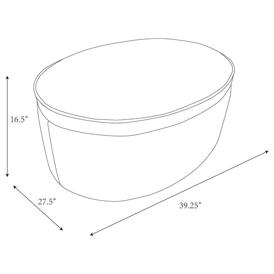 Tomkins - Oval Upholstered Storage Ottoman - Indigo Blue