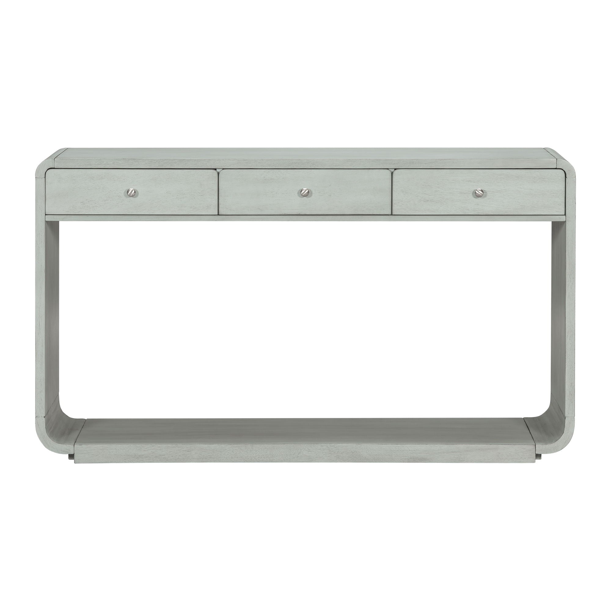 onsole Table With 3 Drawers And Display Shelf