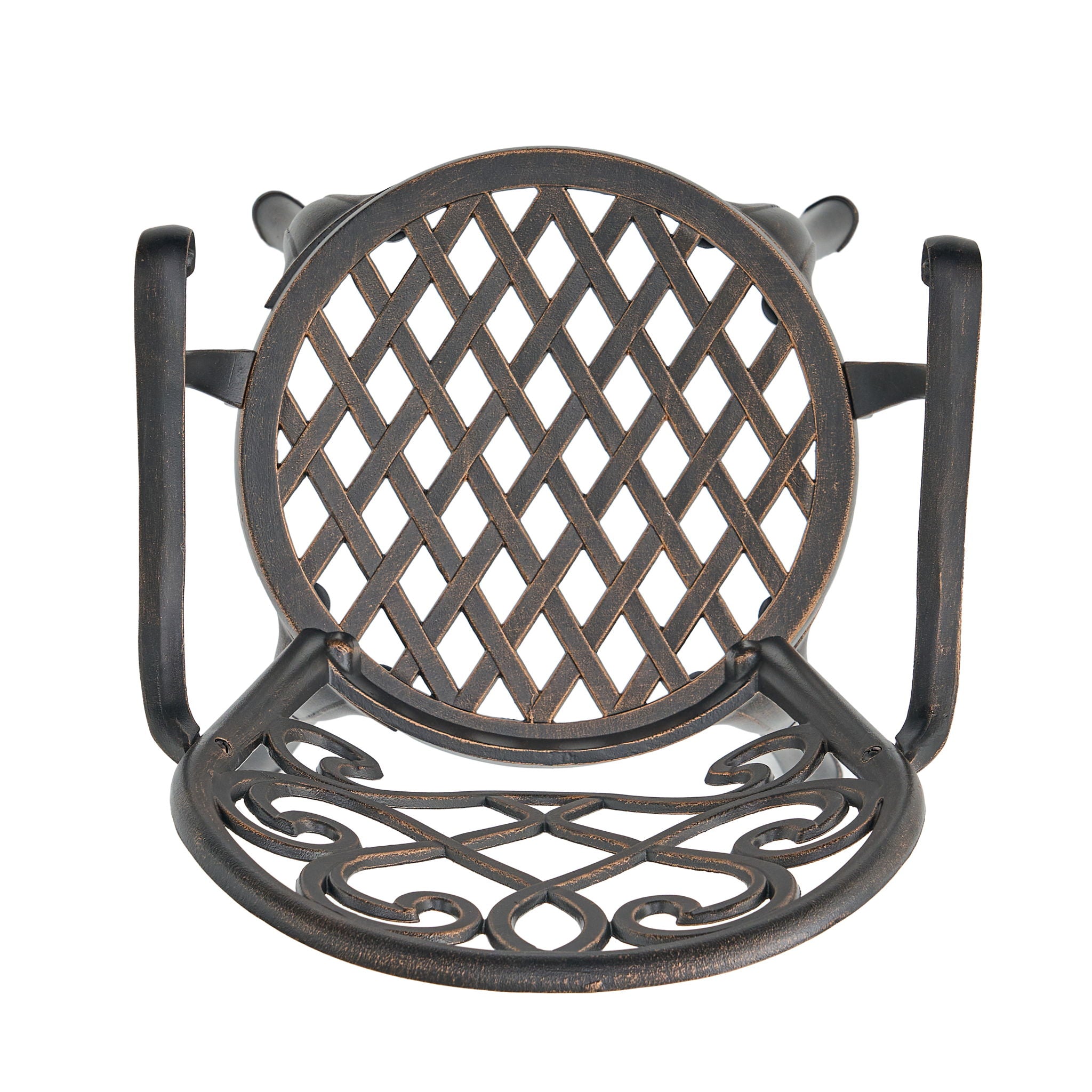 3 Piece Outdoor Aluminium Cast Bistro Set With Ice Bucket - Copper