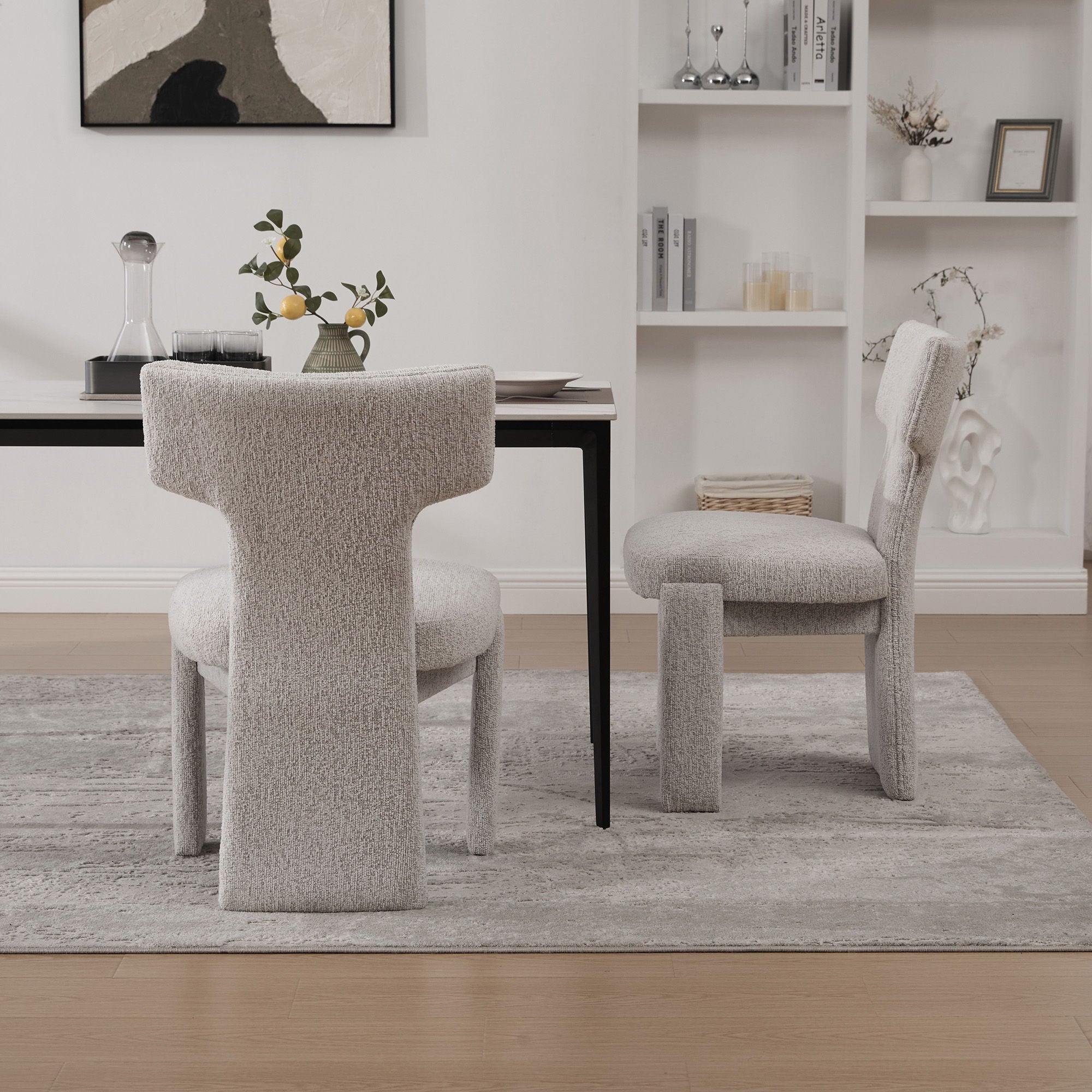 Armless Curved Back Accent Chairs