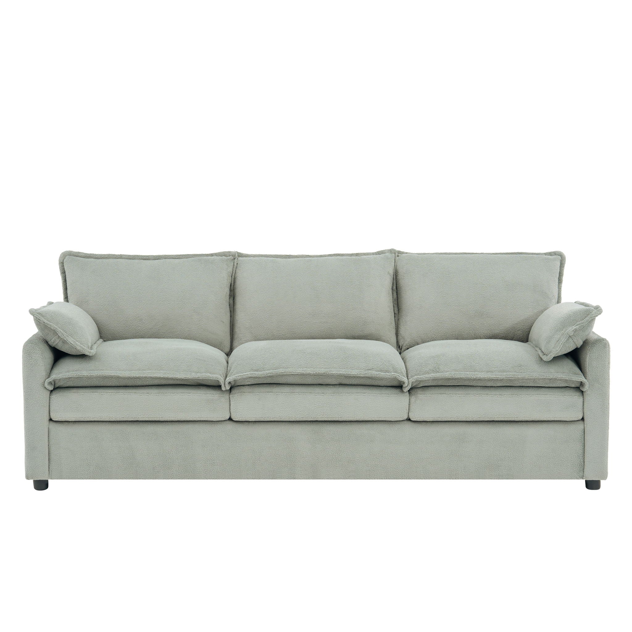 Modern 3 Seater Sofa With Side Storage Pockets For Living Room