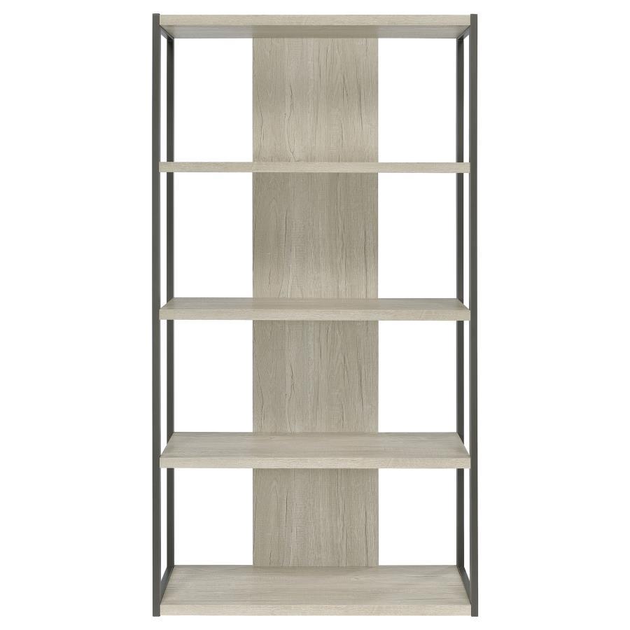 Loomis - 72" 4-Shelf Bookshelf - Whitewashed Gray