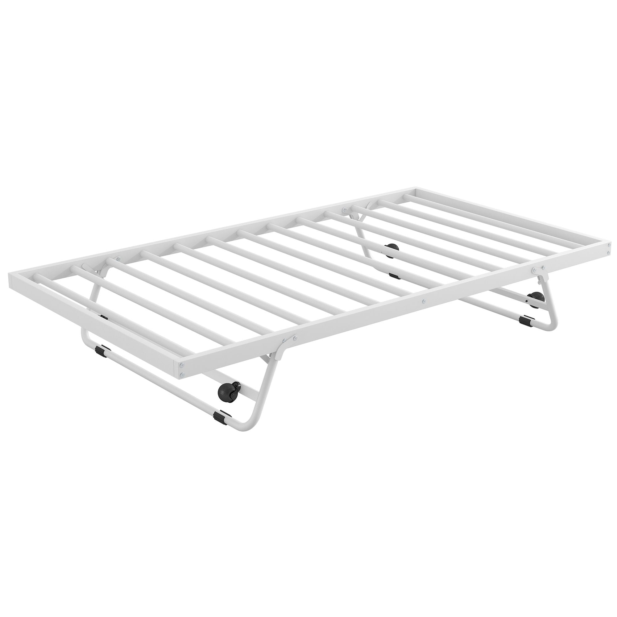 Industrial Metal Daybed With Adjustable Pop Up Trundle And LED Strip