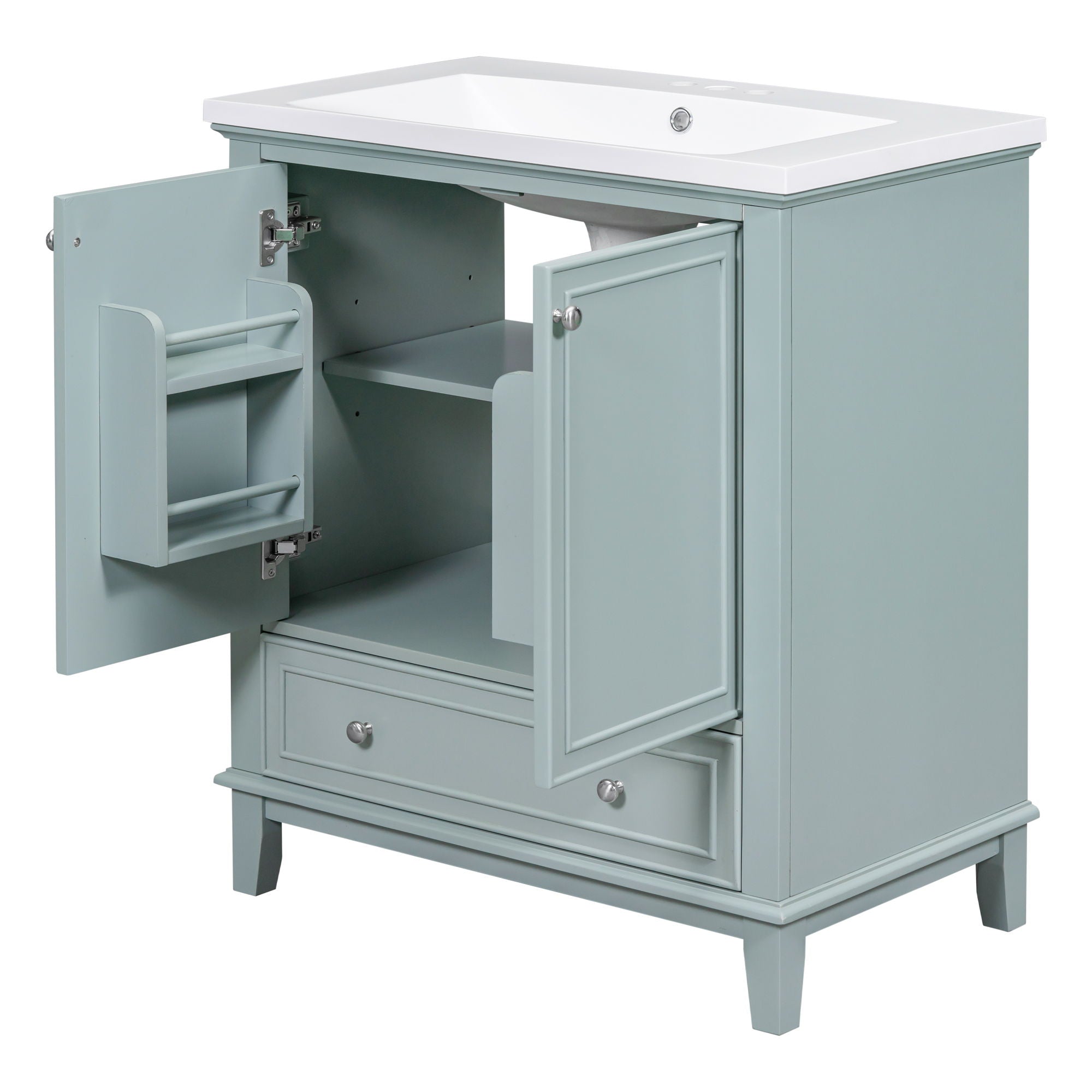Modern Bathroom Vanity With Sink Combo, Multi Functional Cabinet With Doors And Drawer