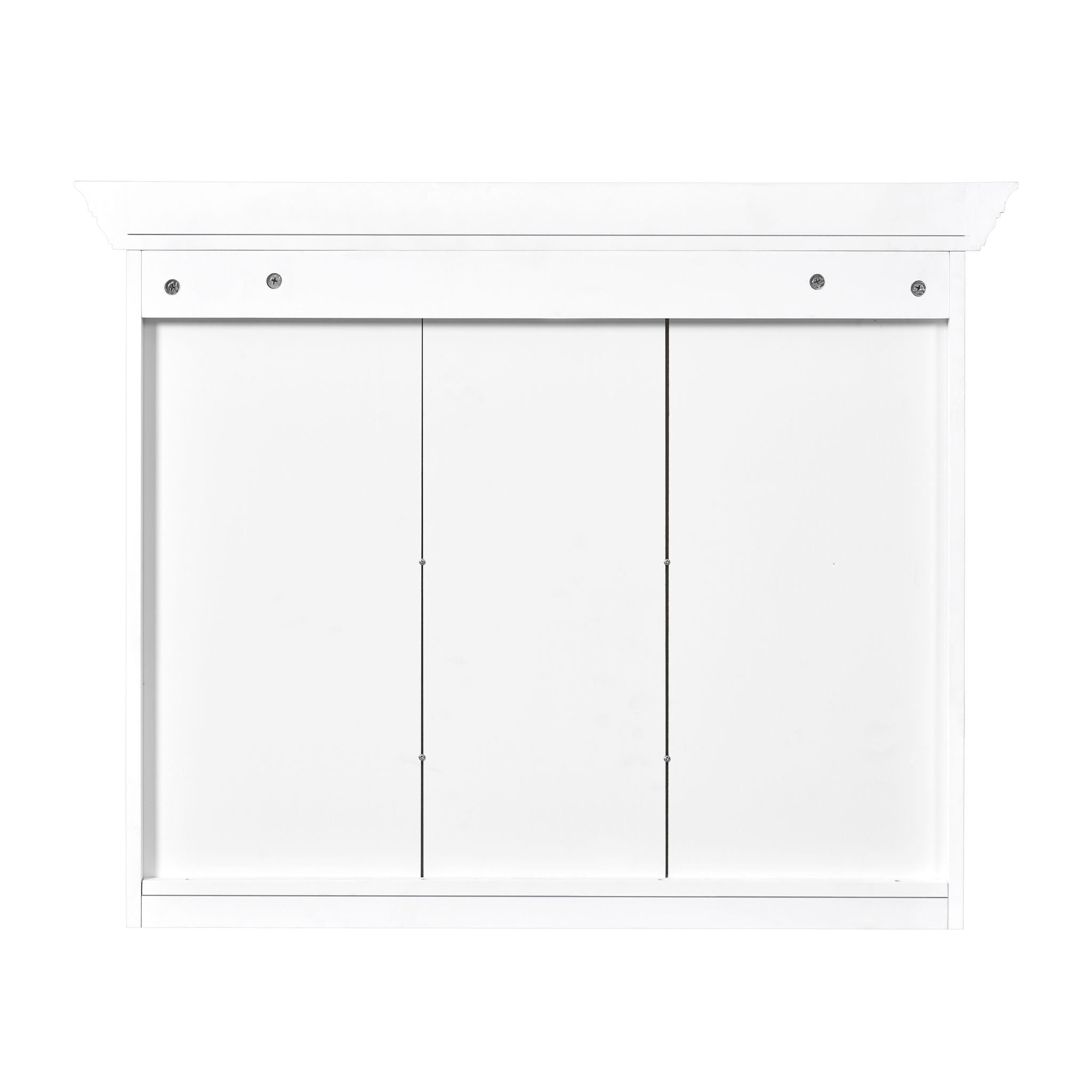 Bathroom Medicine Cabinet With Mirror, 5 Adjustable Closed Shelves, Wall-Mounted - White