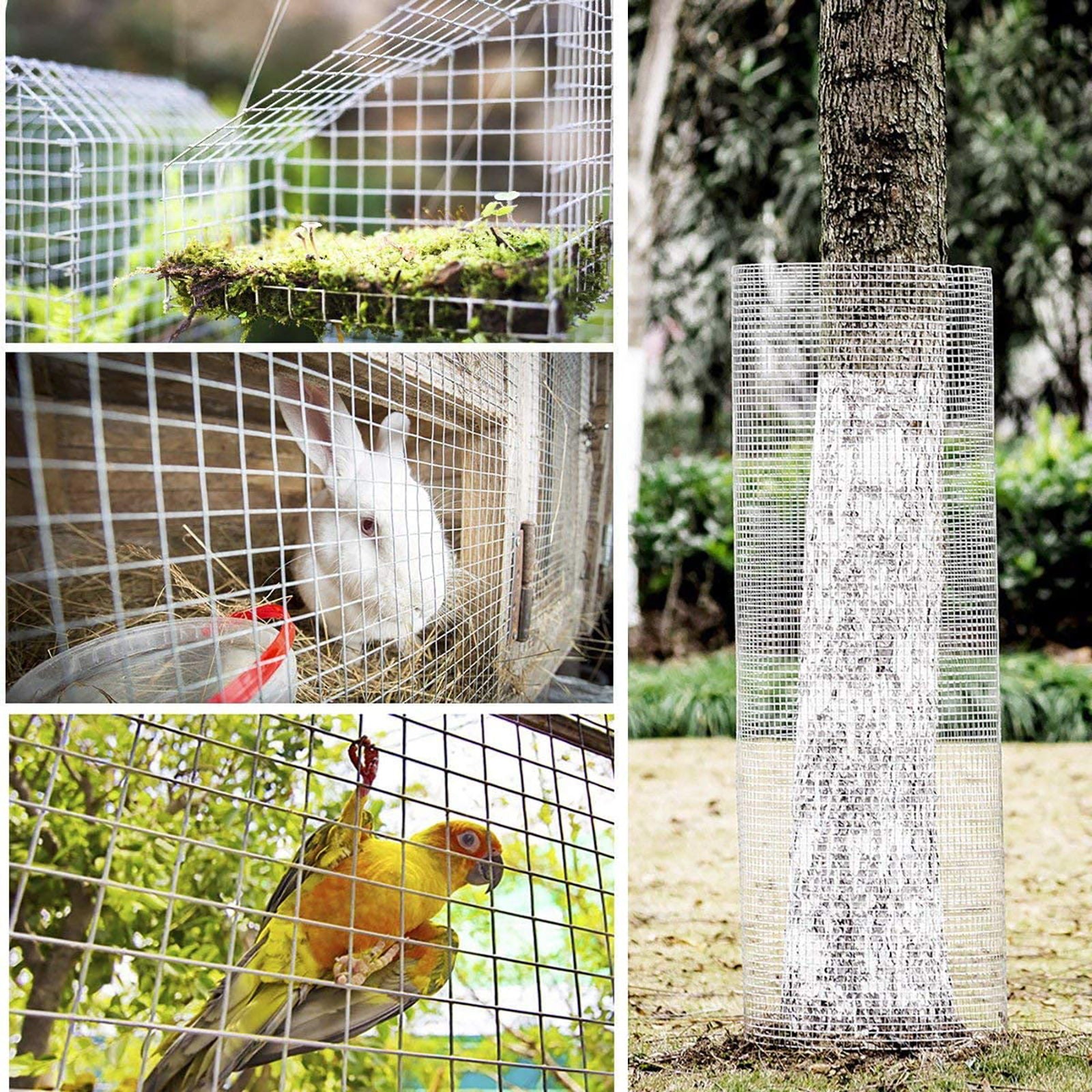 Galvanized Hardware Cloth, Gauge Metal Wire Fencing Roll For Garden And Animal Protection - Silver