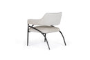 Modrest Ector - Modern Off-White Fabric + Forged Metal Accent Chair