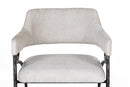 Modrest Ector - Modern Off-White Fabric + Forged Metal Accent Chair