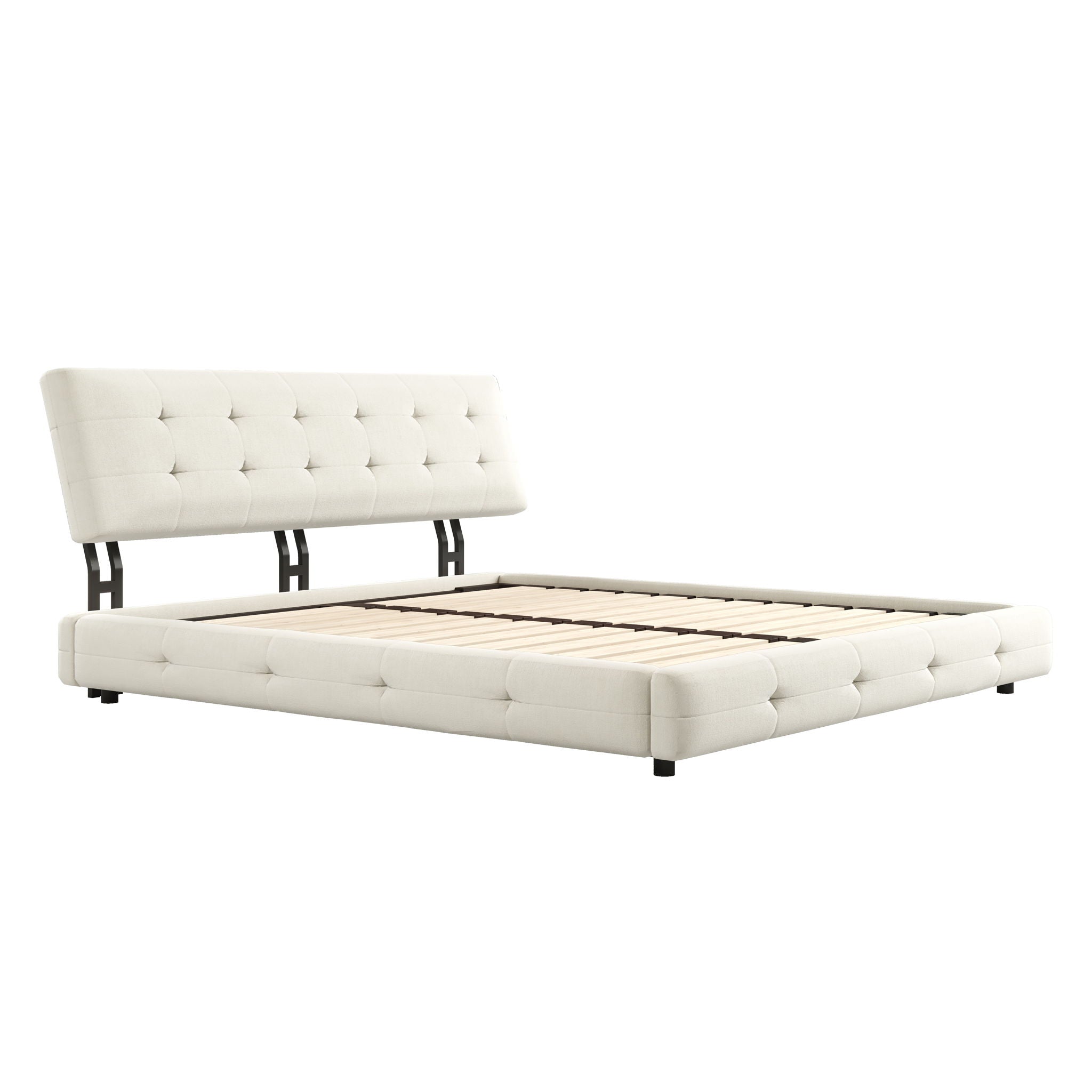 Tufted Headboard With Extra-Large Ultra-Soft Cloud Pillow Design