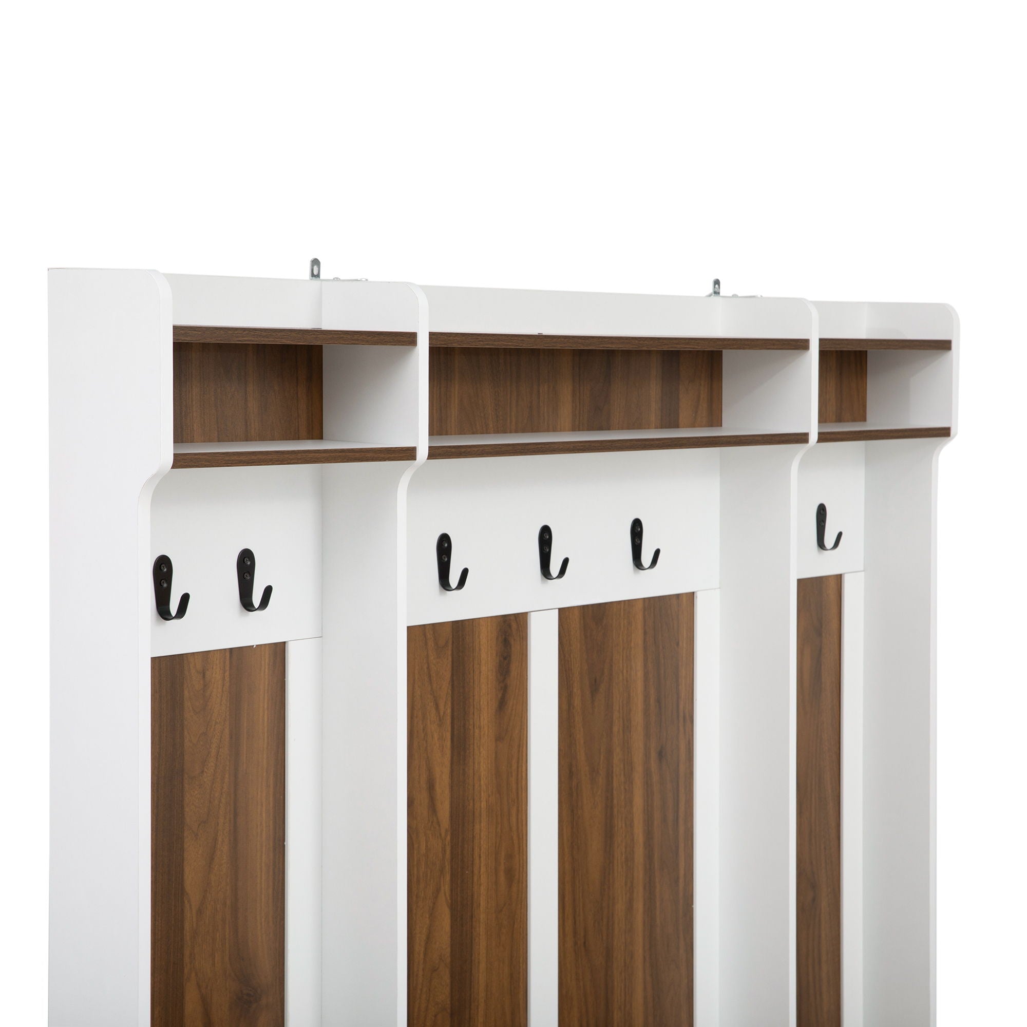 5 In 1 Entryway Bench With Coat Rack, 7 Sturdy Hooks, 2 Spacious Drawers And Adjustable Shelves