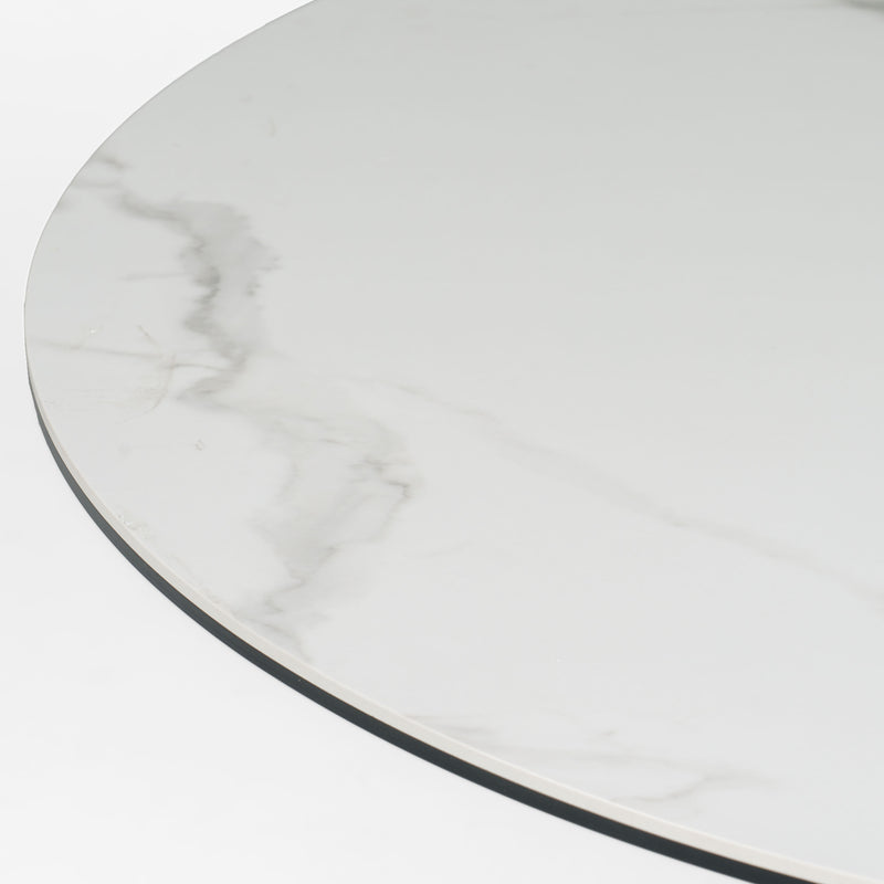 Modrest Edith - Modern Round White Ceramic Dining Table