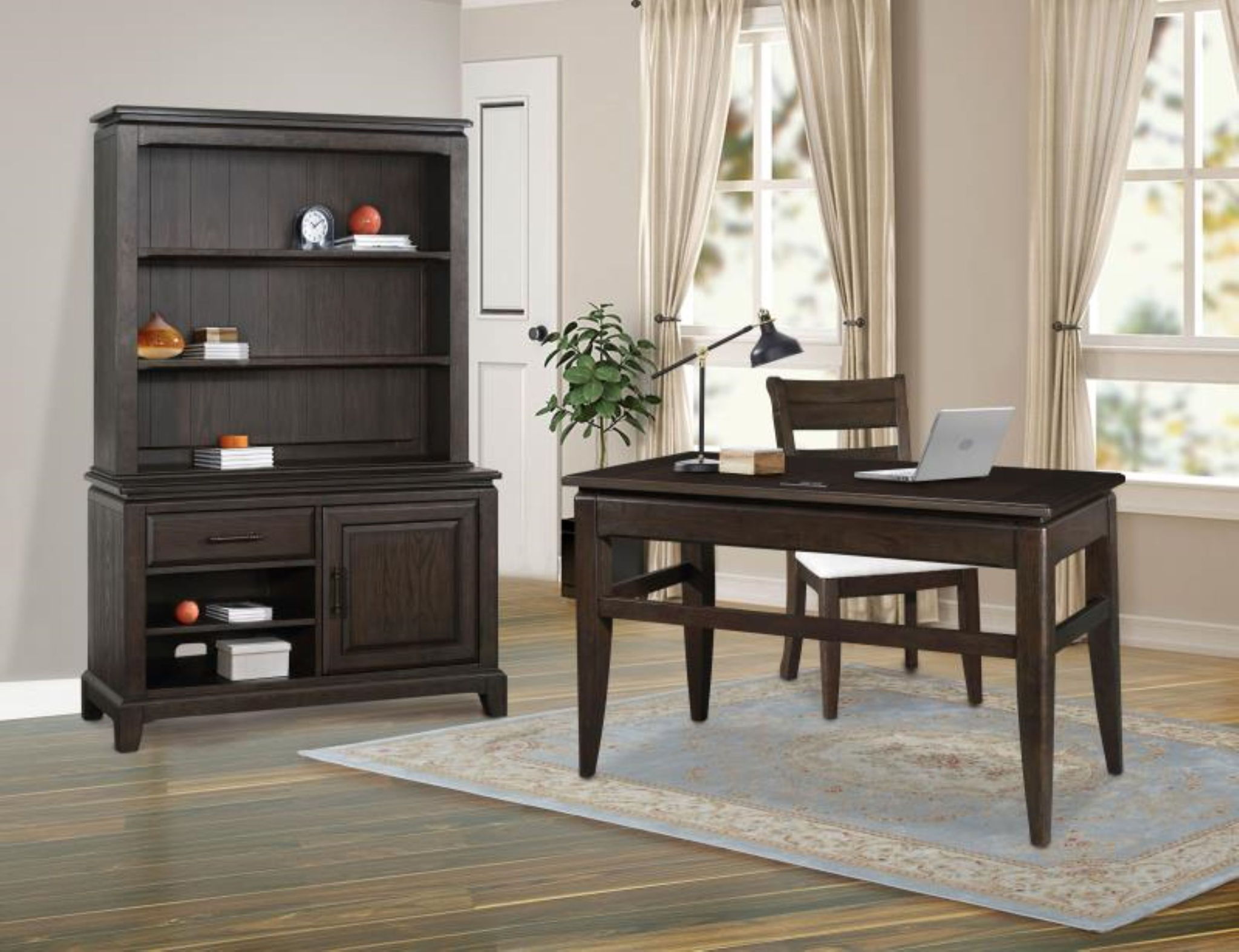 2 Shelf Bookcase Hutch - Chocolate