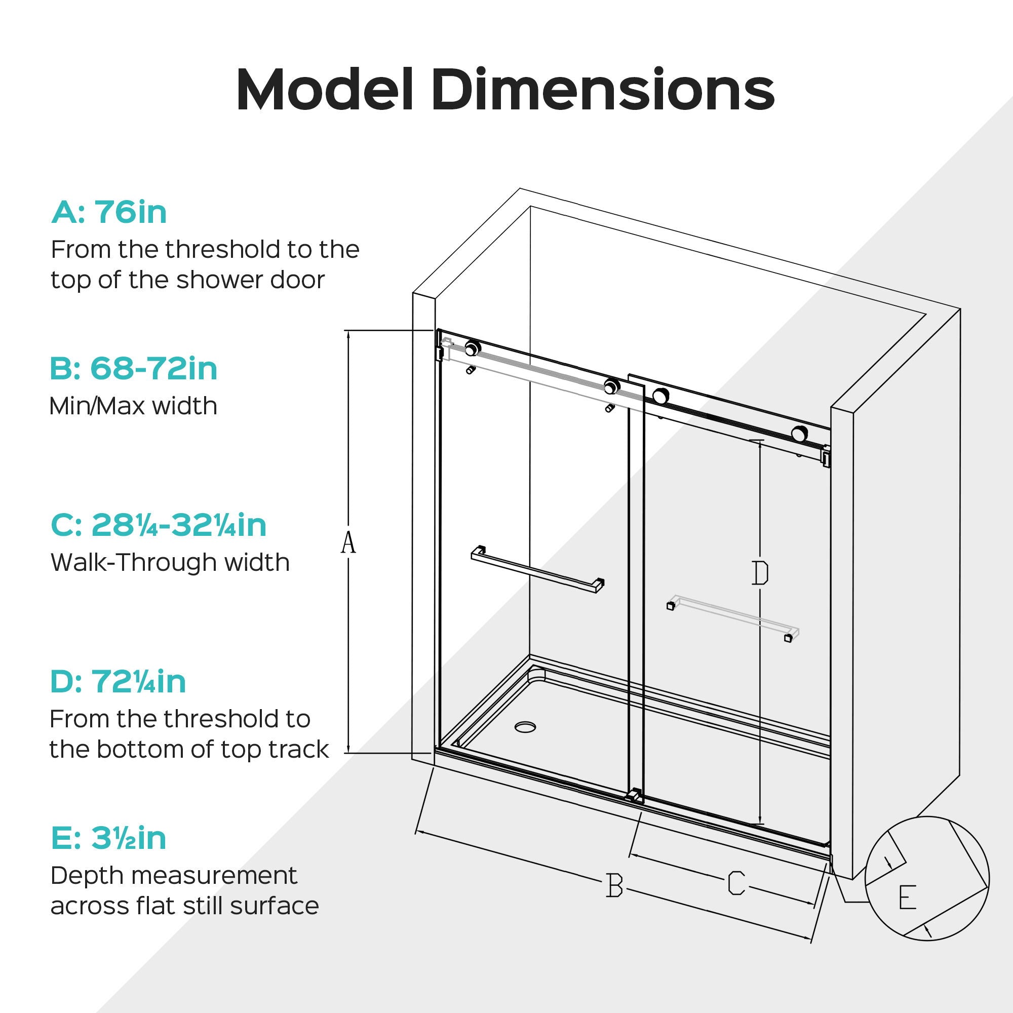 Frameless Double Sliding Soft-Close Shower Door, 3 / 8" (10Mm) Thick SGCC Tempered Glass Door, Matte