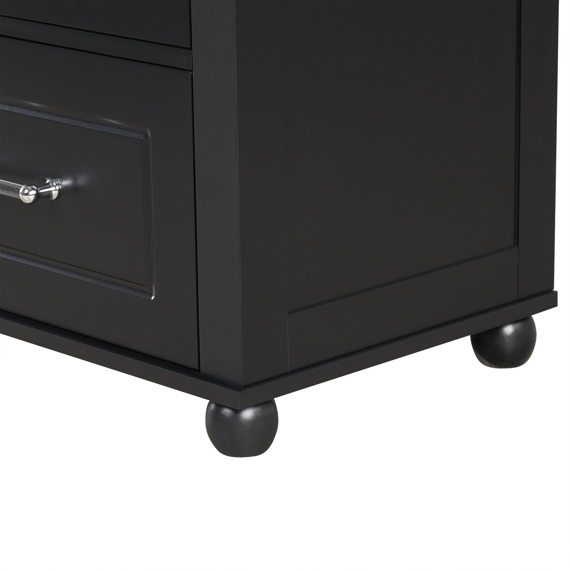 Tall Freestanding Bathroom Storage Cabinet With 2 Drawers And Adjustable Shelf