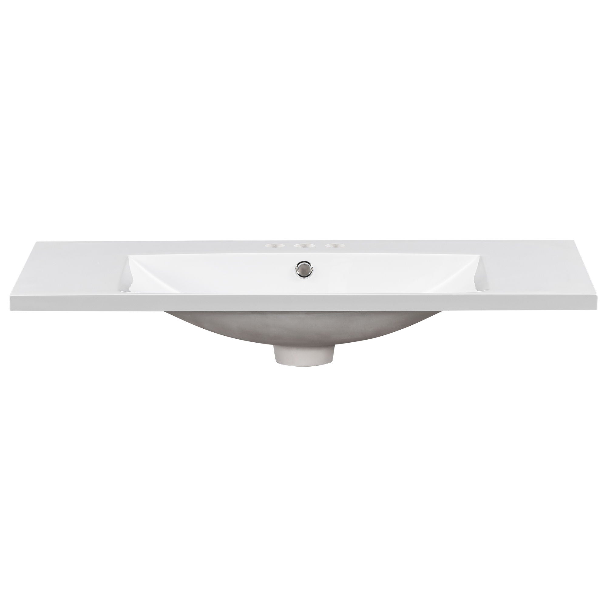 Single Bathroom Basin Sink, Vanity Top Only With 3 Faucet Holes