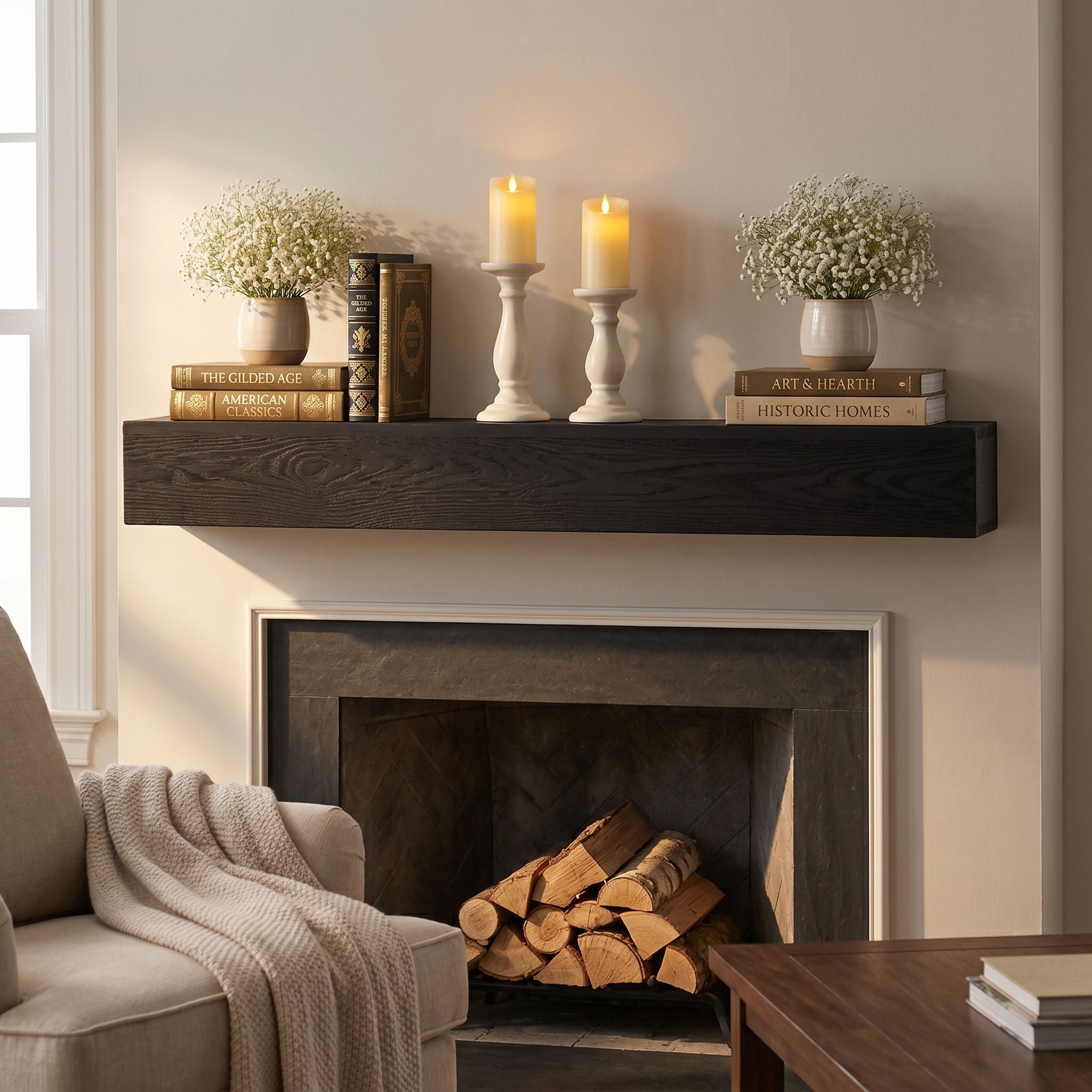 Fireplace Mantel Floating Shelf For Home Decor