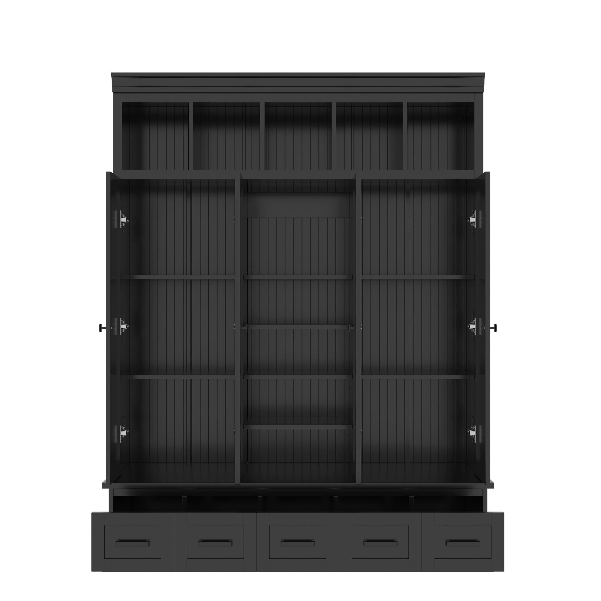 Hall Tree With Bench And 5 Storage Cubbies