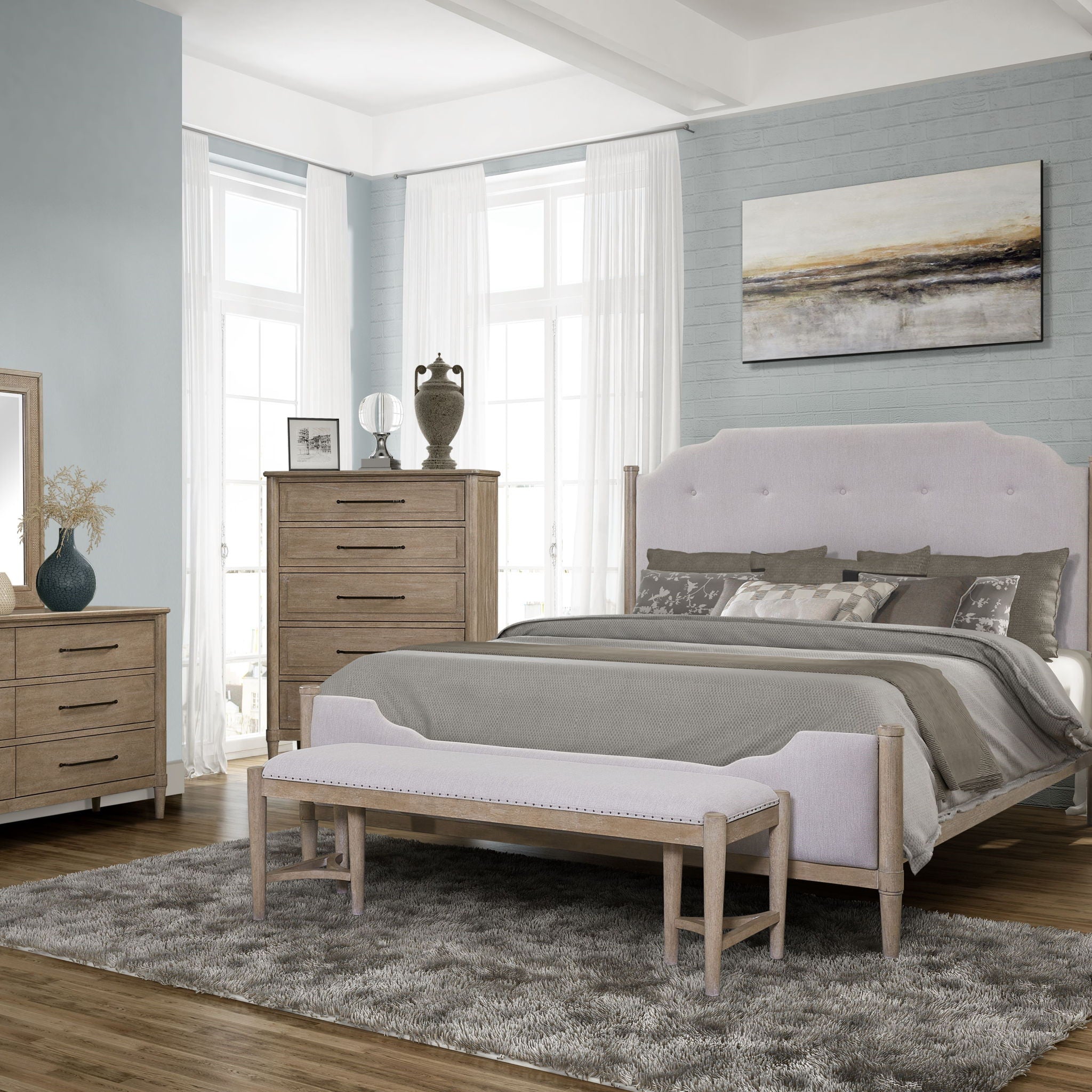 Open Nightstand With 2 Drawers
