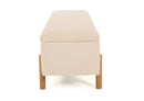 Modrest Electra - Modern Ivory Fabric + Rubberwood Bench With Storage