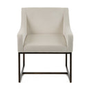 Modrest Elijah - Modern Beige & Copper Antique Brass Dining Chair