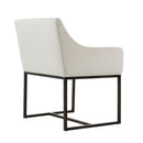 Modrest Elijah - Modern Beige & Copper Antique Brass Dining Chair