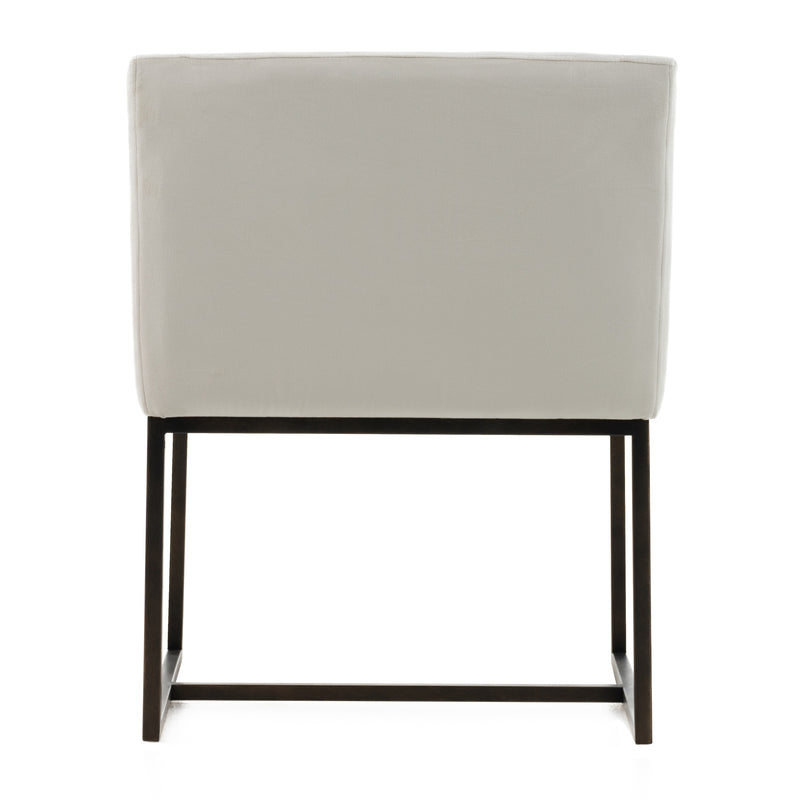 Modrest Elijah - Modern Beige & Copper Antique Brass Dining Chair