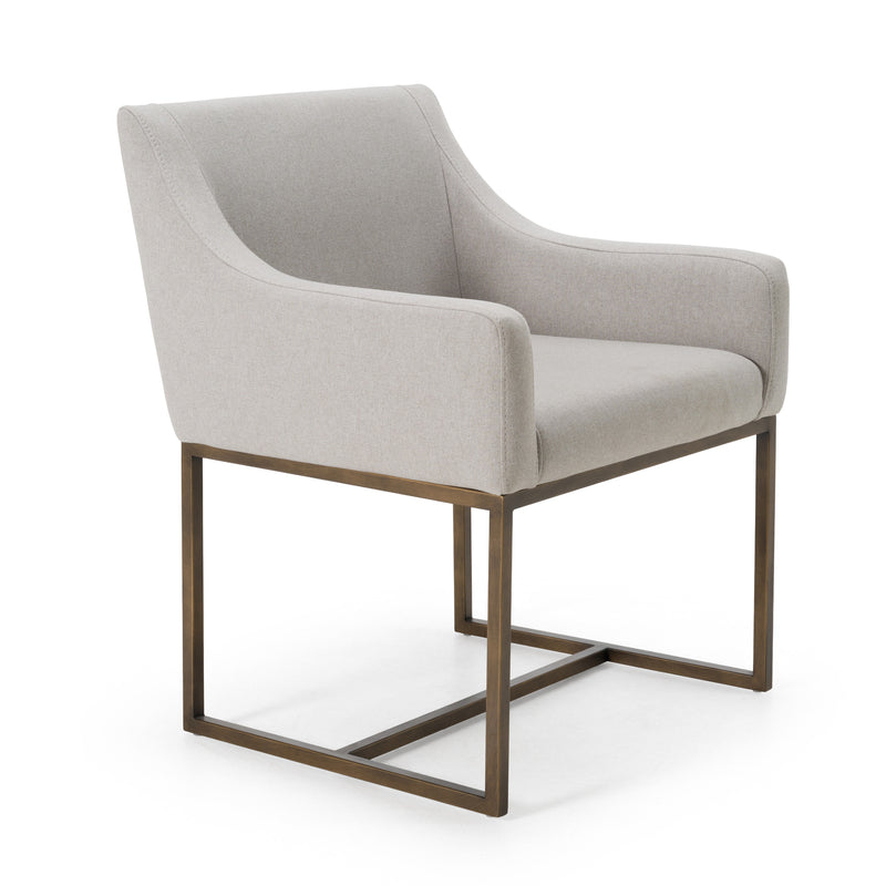 Modrest Elijah - Modern Grey & Copper Antique Brass Dining Chair
